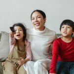 family watching TV