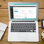 laptop with blogging interface