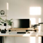 modern desk organization setup